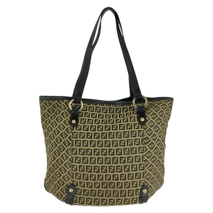 Fendi Zucchino Canvas Leather 2way Bag