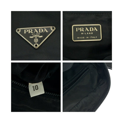 Prada Tessuto Triangle Logo Plate Nylon Shoulder Bag