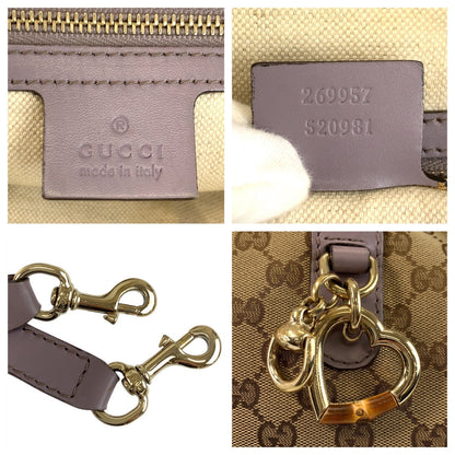 Gucci Bamboo Heart GG Canvas Leather 2way Bag