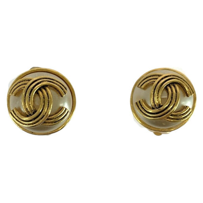 Chanel Coco Mark Faux Pearl Earrings