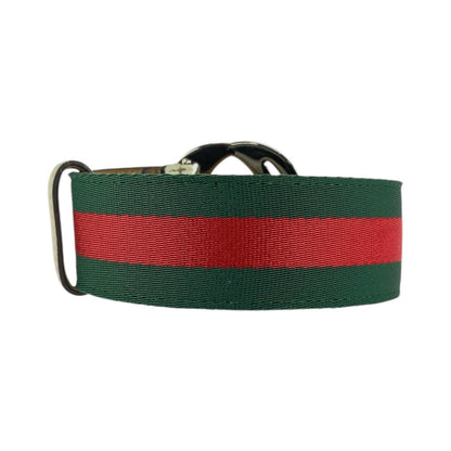 Gucci Interlocking Shearling Line Canvas Leather Belt