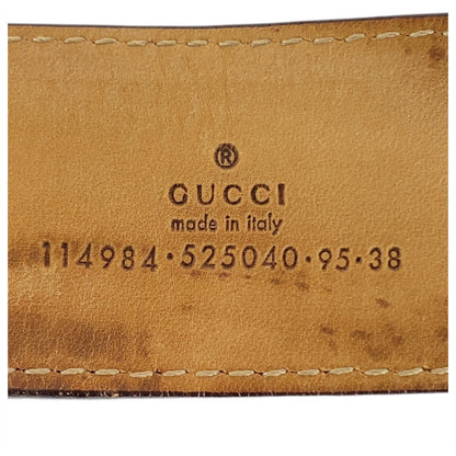 Gucci Interlocking Shearling Line Canvas Leather Belt