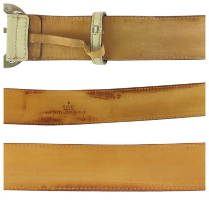Gucci Interlocking Shearling Line Canvas Leather Belt