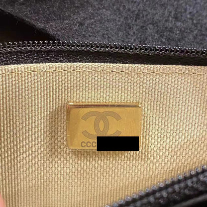 Chanel 22C Pearl Crush Wallet On Chain Black