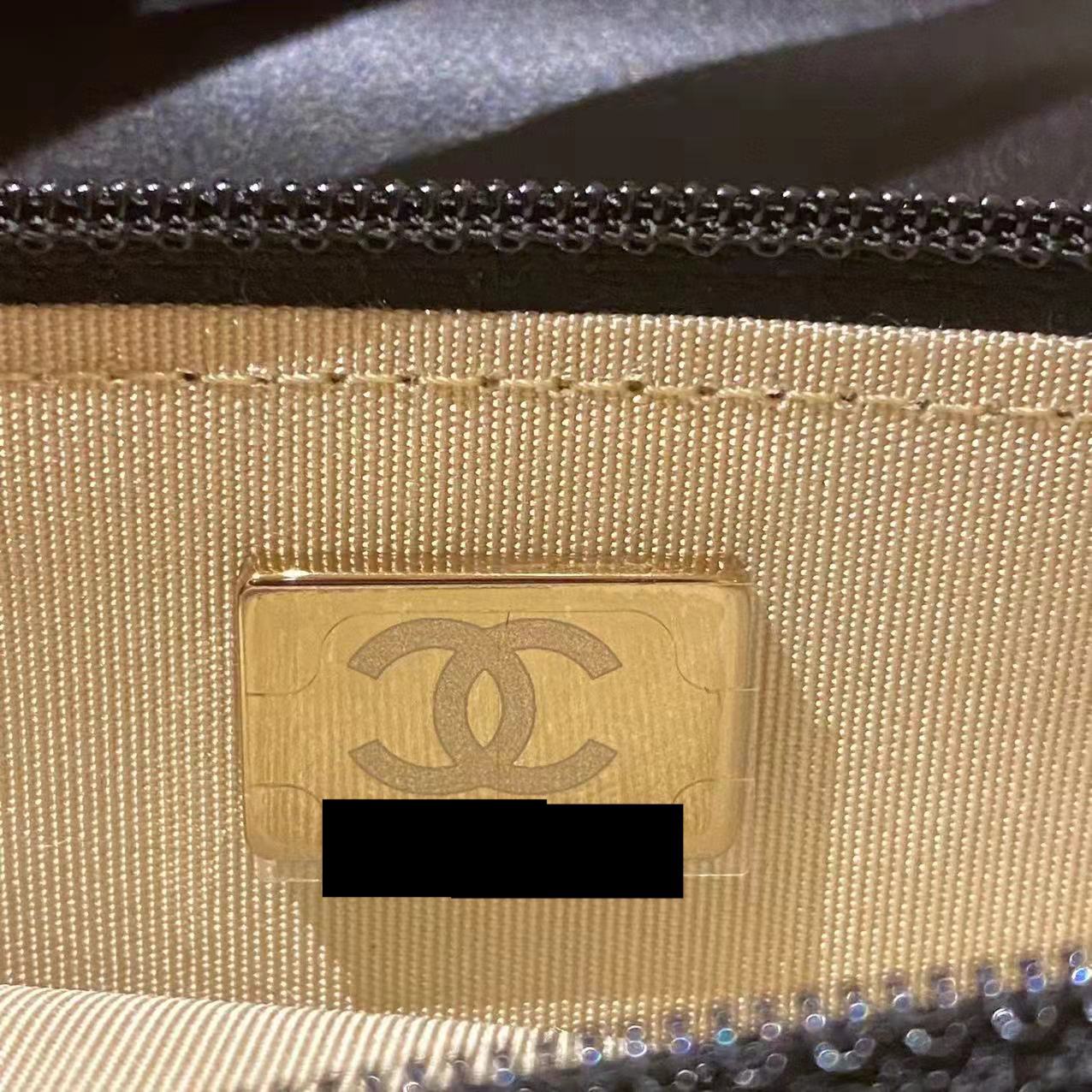 Chanel pearl crush wallet on chain Lambskin black