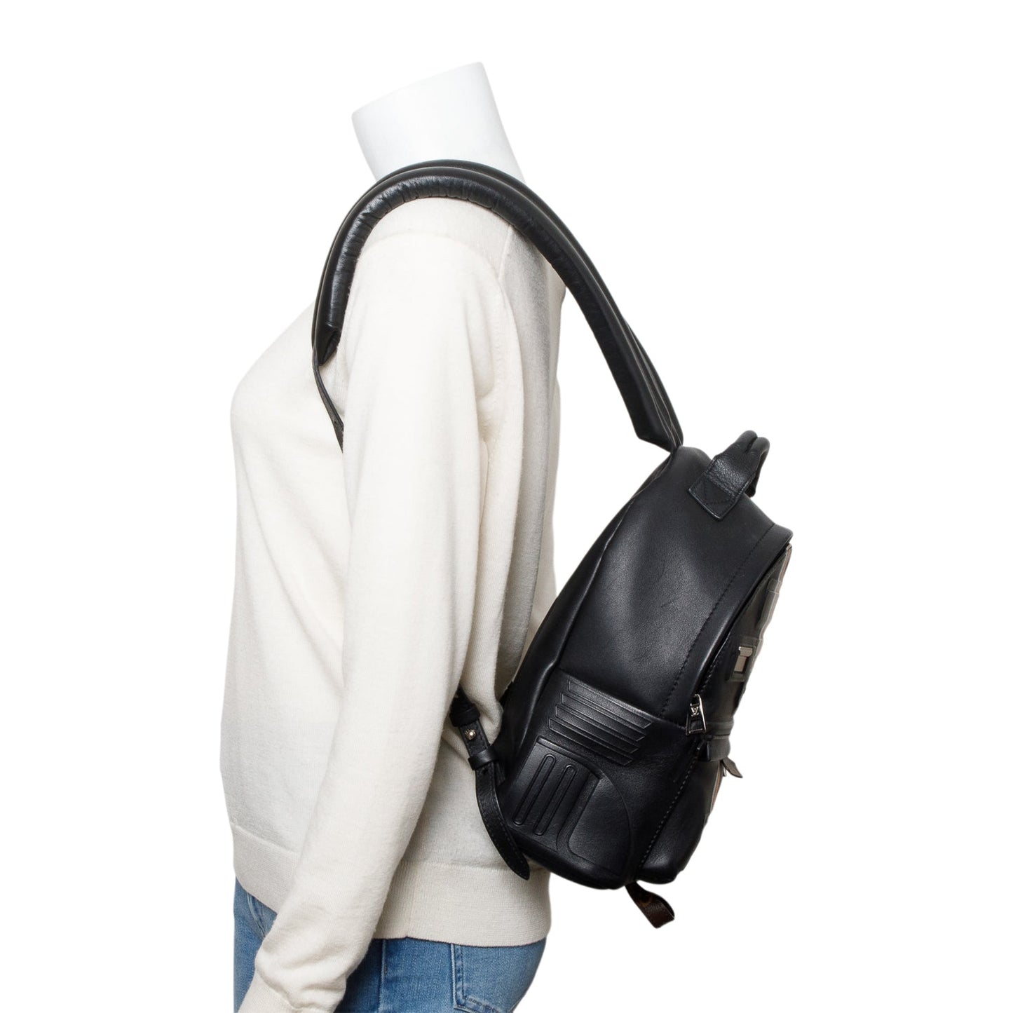 Louis Vuitton Black Spaceship Embossed Leather Palm Springs Backpack PM