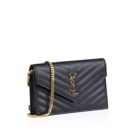 Saint Laurent Monogram Envelope Chain Wallet