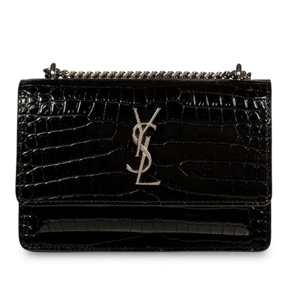Saint Laurent Mini Sunset Bag - Croc Embossed