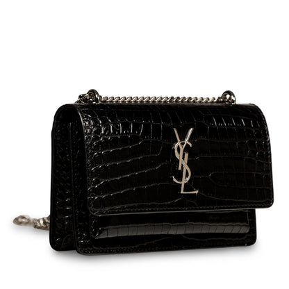 Saint Laurent Mini Sunset Bag - Croc Embossed