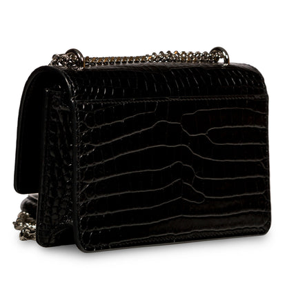 Saint Laurent Mini Sunset Bag - Croc Embossed