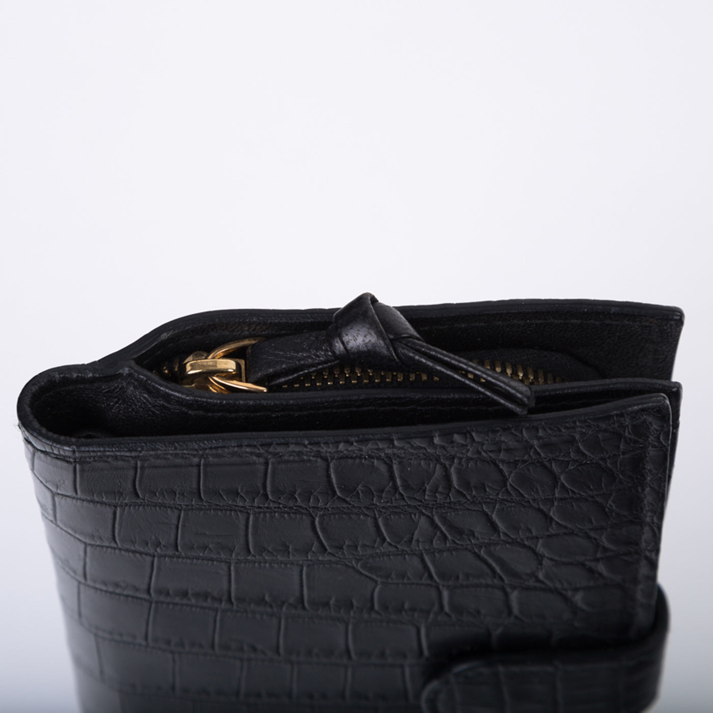Bottega Veneta Nero Crocodile Wallet