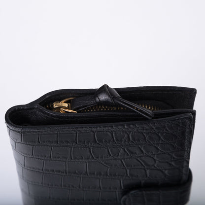 Bottega Veneta Nero Crocodile Wallet