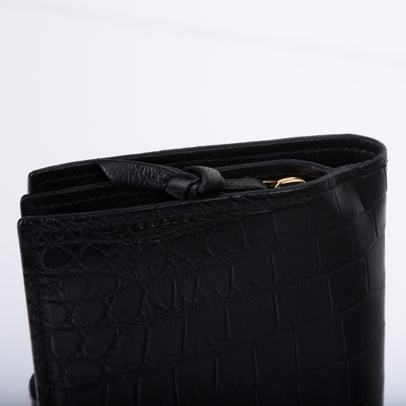Bottega Veneta Nero Crocodile Wallet