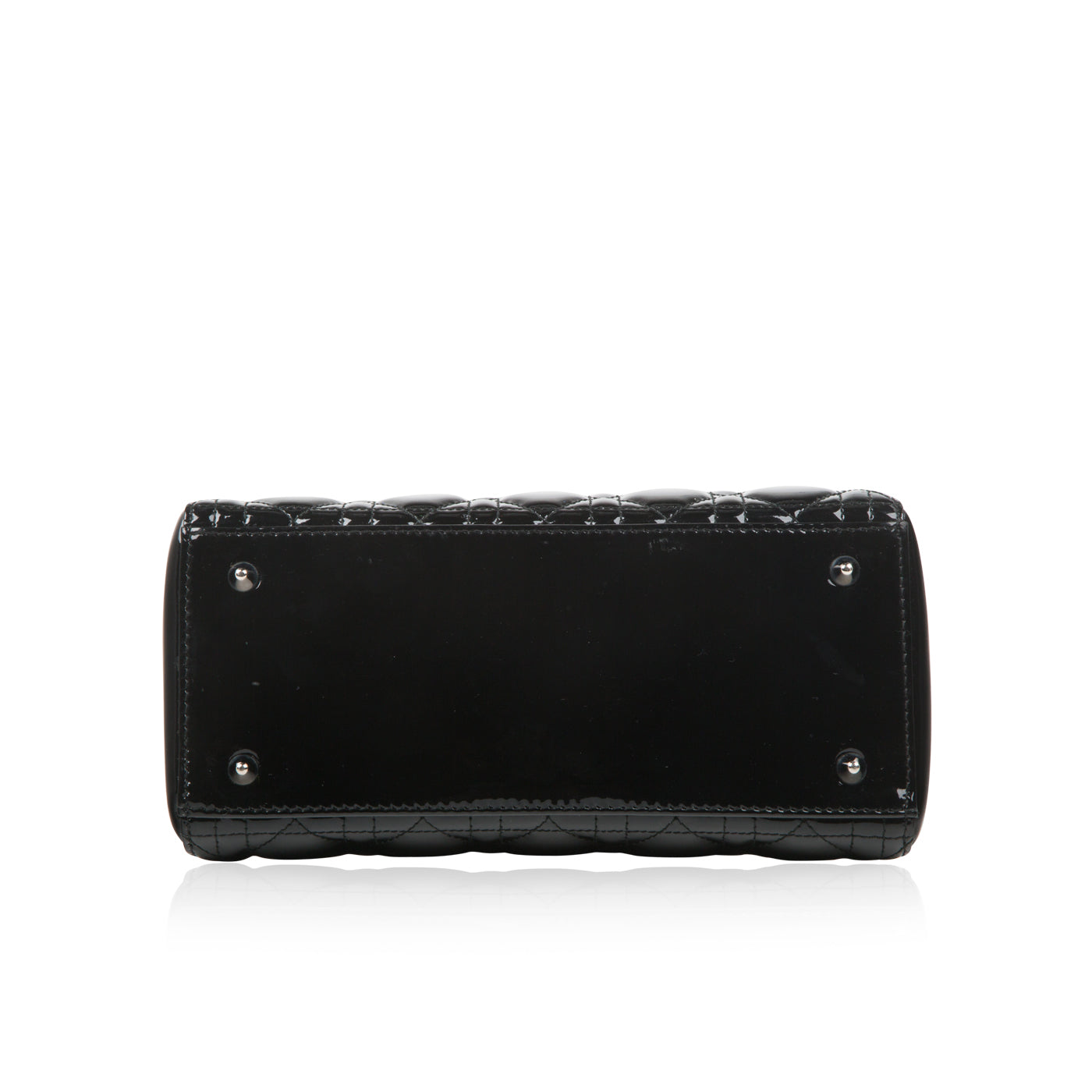 Christian Dior Lady Dior Black Patent Leather Medium
