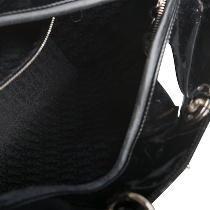 Christian Dior Lady Dior Black Patent Leather Large