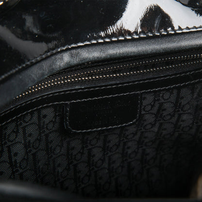 Christian Dior Lady Dior Black Patent Leather Large