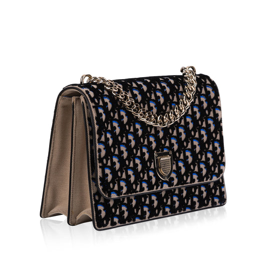 Christian Dior Diorama Velvet Satchel Bag