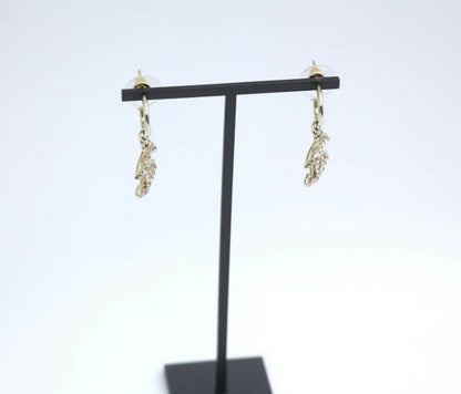 Chanel Vintage 08C Rhinestone Light Pink Hoop Stud Earrings