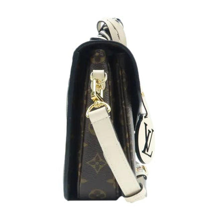 LOUIS VUITTON Braided Metis Pochette Monogram Canvas Crossbody Bag Brown