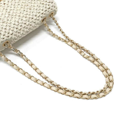 Chanel Cruise 2018 Raffia Crochet Medium Flap Bag