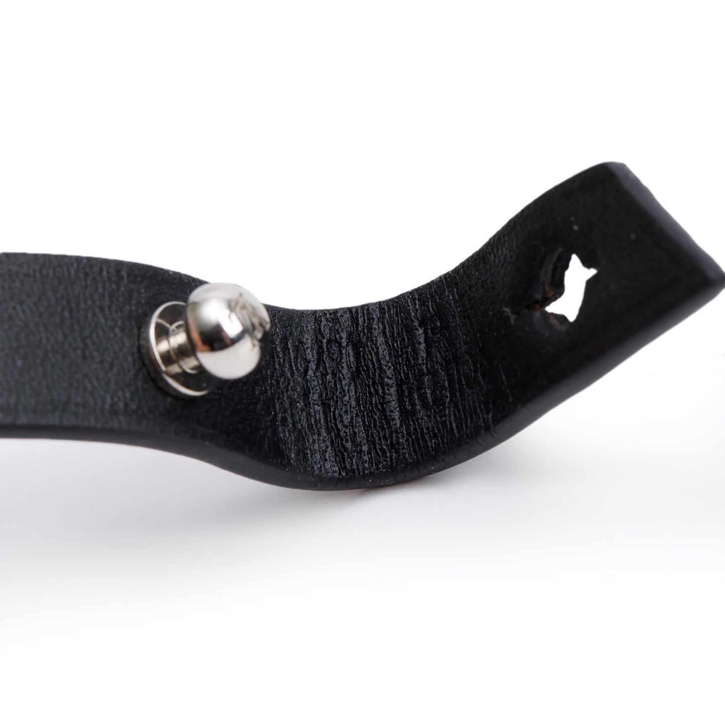 Louis Vuitton Black Leather Archive Bracelet, Size 19