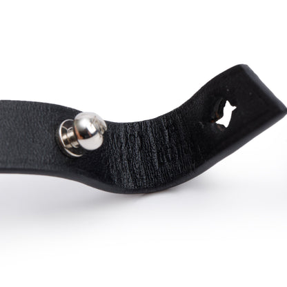 Louis Vuitton Black Leather Archive Bracelet, Size 19