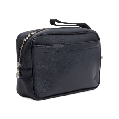 Louis Vuitton Black Taiga Leather Kaluga Wristlet Pouch