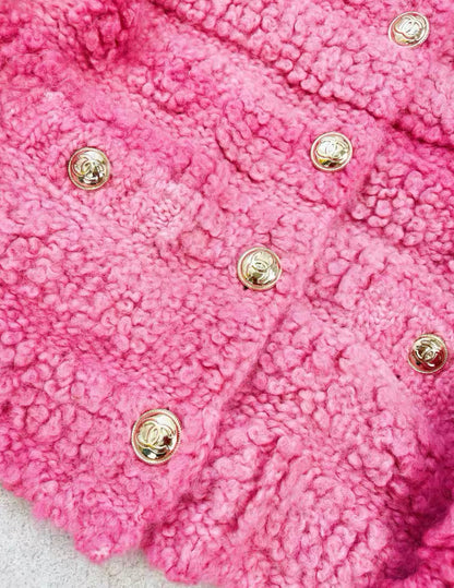Chanel pink fur coat size 38