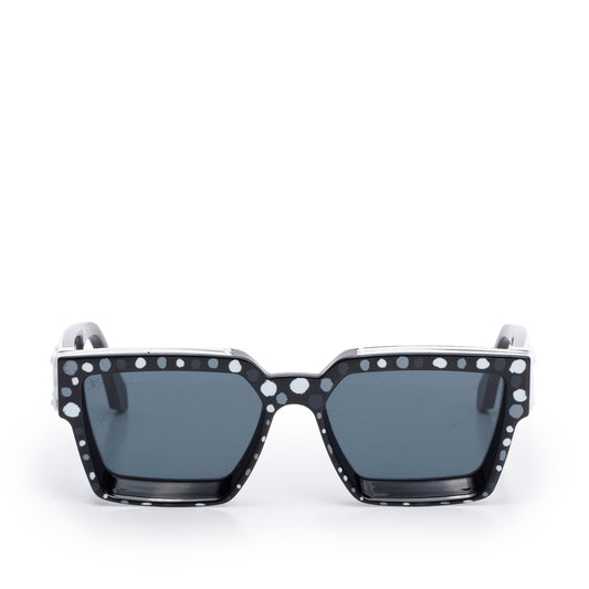Louis Vuitton 2022 Black Painted Dots Acetate 1.1 Millionaires Sunglasses w/ Case