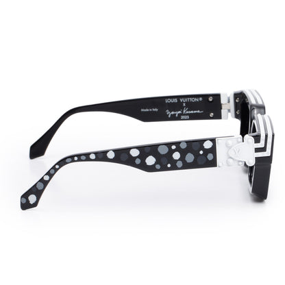 Louis Vuitton 2022 Black Painted Dots Acetate 1.1 Millionaires Sunglasses w/ Case