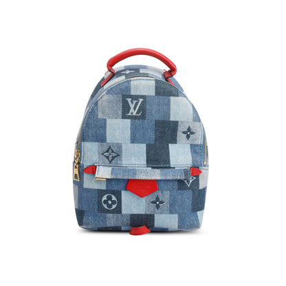 Louis Vuitton Blue Damier Denim Palm Springs Mini Backpack
