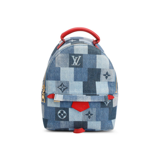 Louis Vuitton Blue Damier Denim Palm Springs Mini Backpack