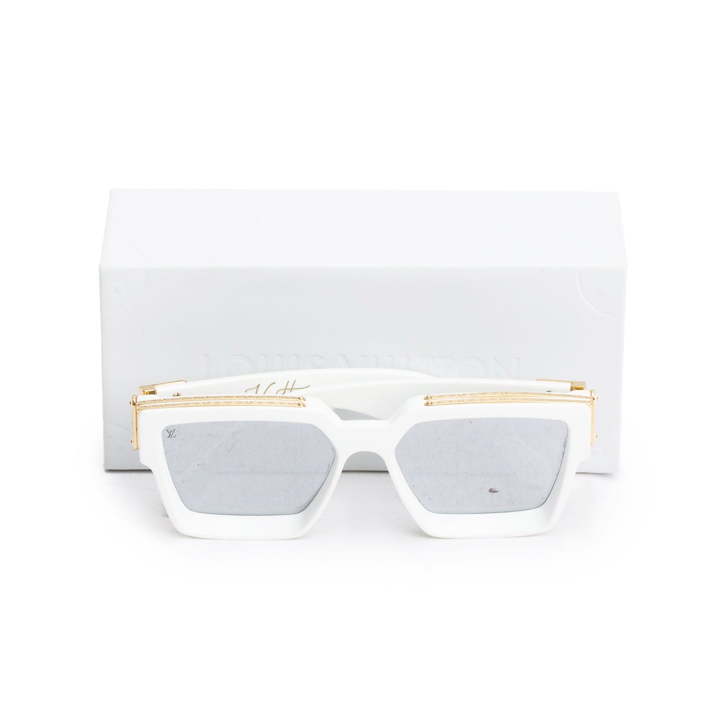 Louis Vuitton Z1166W White Acetate 1.1 Millionaires Sunglasses w/ Case