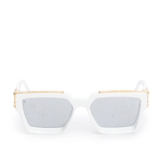 Louis Vuitton Z1166W White Acetate 1.1 Millionaires Sunglasses w/ Case