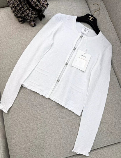Chanel 24P white cardigan