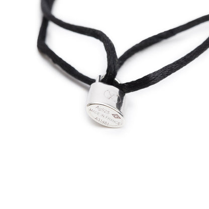 Louis Vuitton Sterling Silver Lockit Black Cord Charm Bracelet