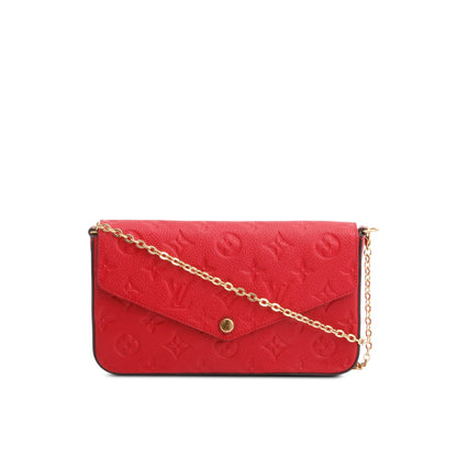 Louis Vuitton Red Monogram Empreinte Leather Felicie Pochette w/ Inserts