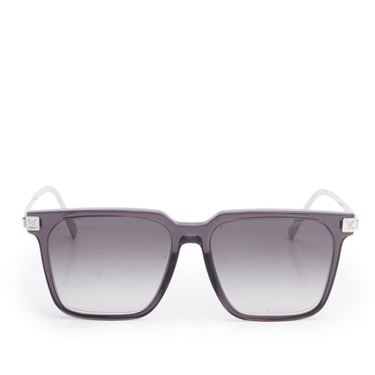 Louis Vuitton 2024 Z2209E Palladium Plated Metal & Grey Acetate LV Rise Square Sunglasses w/ Box & Receipt