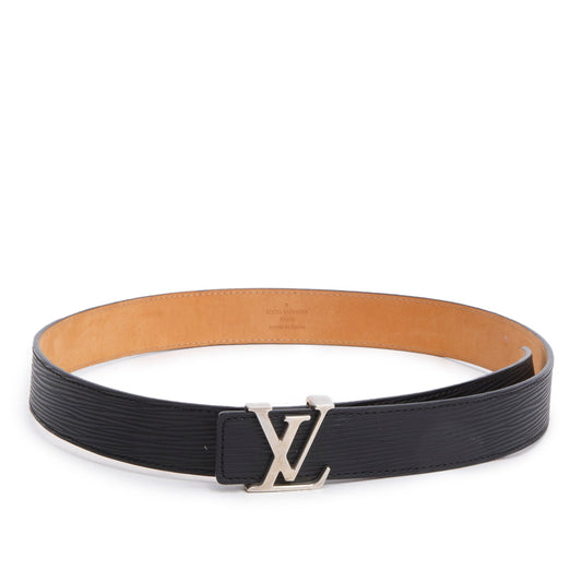 Louis Vuitton Black Epi Leather LV Initiales 30 MM Belt 80 32
