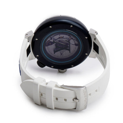 Louis Vuitton Stainless Steel & Blue PVD Tambour Street Diver 44 MM Automatic Watch QA121 w/ Box & Papers