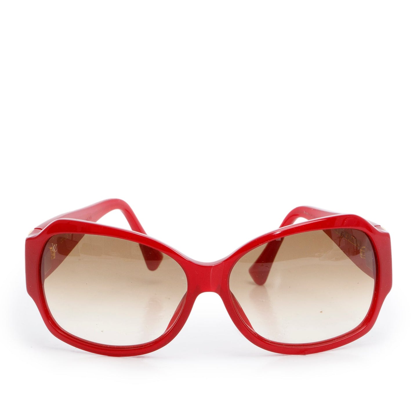 Louis Vuitton Z0133E Red Acetate Crystal Ursula Square Sunglasses w/ Case