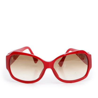 Louis Vuitton Z0133E Red Acetate Crystal Ursula Square Sunglasses w/ Case