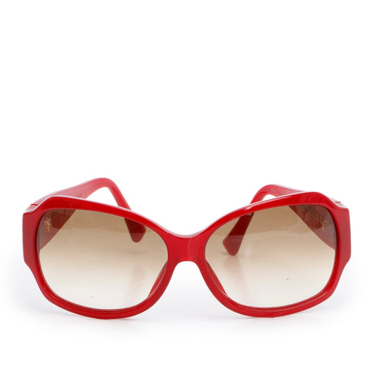 Louis Vuitton Z0133E Red Acetate Crystal Ursula Square Sunglasses w/ Case