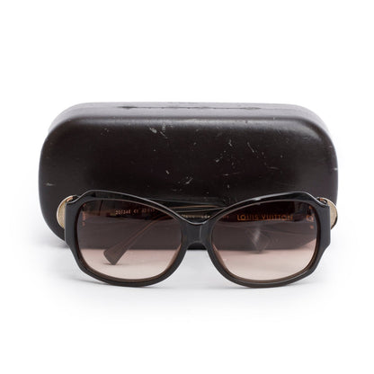 Louis Vuitton Z0134E Brown Acetate Crystal Ursula Square Sunglasses w/ Case