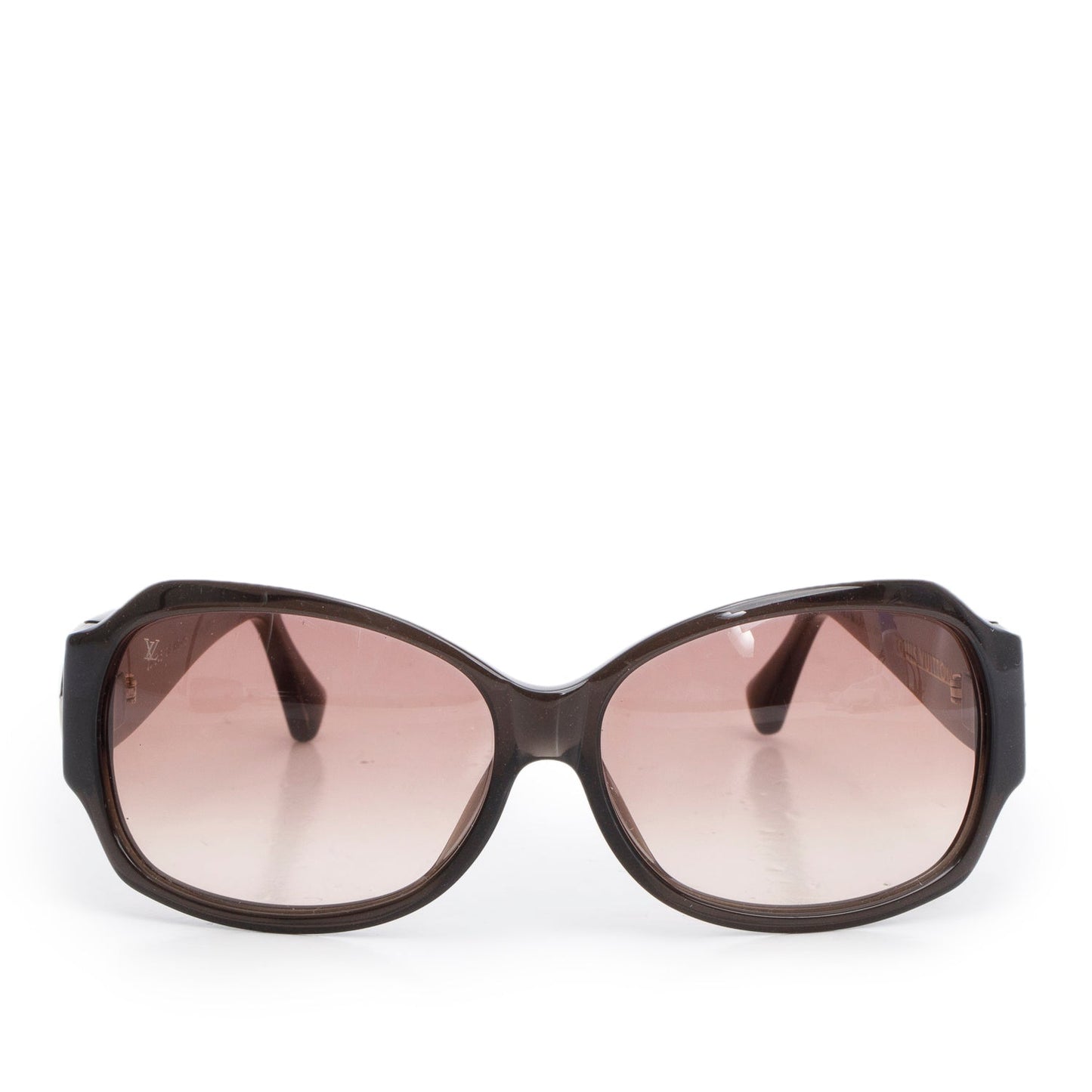 Louis Vuitton Z0134E Brown Acetate Crystal Ursula Square Sunglasses w/ Case