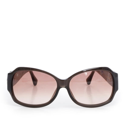 Louis Vuitton Z0134E Brown Acetate Crystal Ursula Square Sunglasses w/ Case