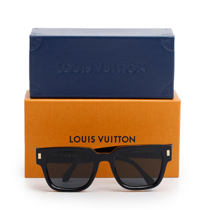 Louis Vuitton 2024 Z1496W Black Acetate LV Escape Square Sunglasses w/ Box & Case
