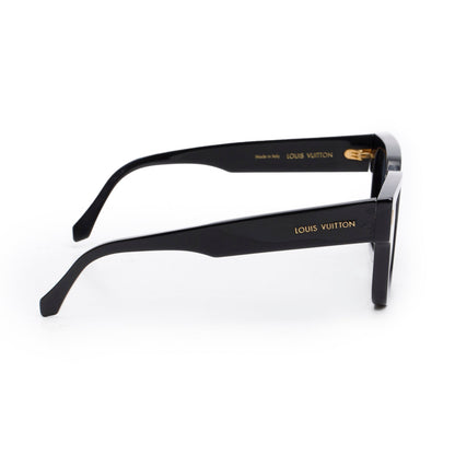 Louis Vuitton 2024 Z1496W Black Acetate LV Escape Square Sunglasses w/ Box & Case