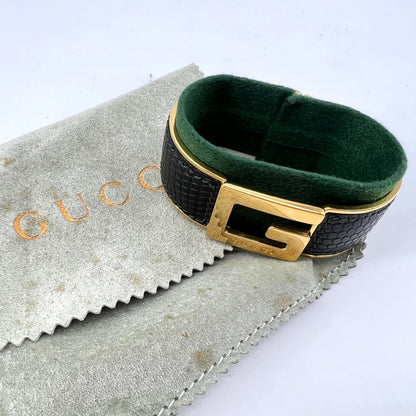 Gucci single G plaque logo bracelet