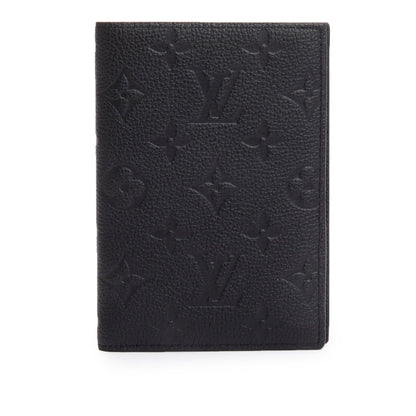 Louis Vuitton 2024 Black Monogram Empreinte Passport Cover w/ Box & Receipt